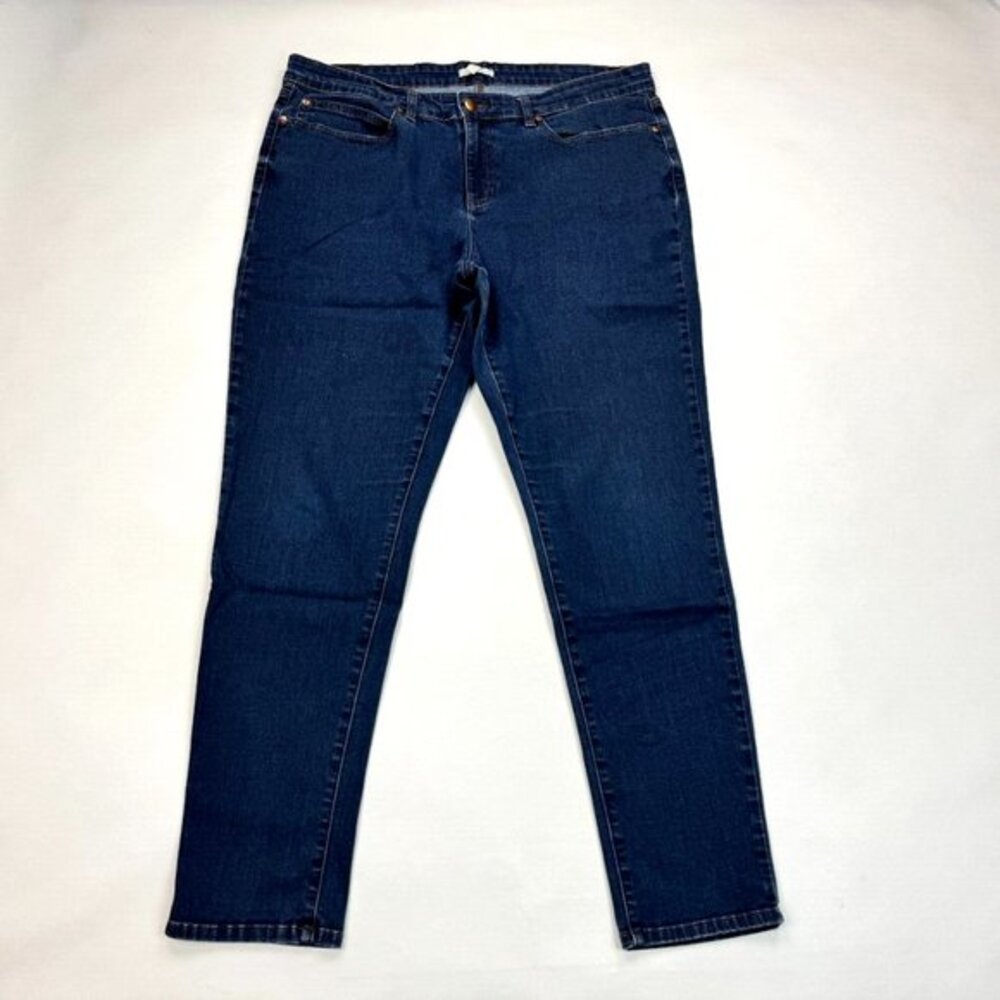 Eileen Fisher Organic Cotton Denim Ankle‎ Jeans Women 16 EUC Pockets Stretch